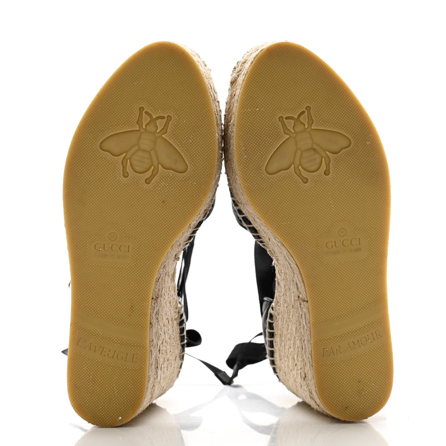 Gucci Nappa Matelasse GG Marmont Ankle Wrap Platform 35/120mm Espadrille Wedges 37.5 Black 5 of 12