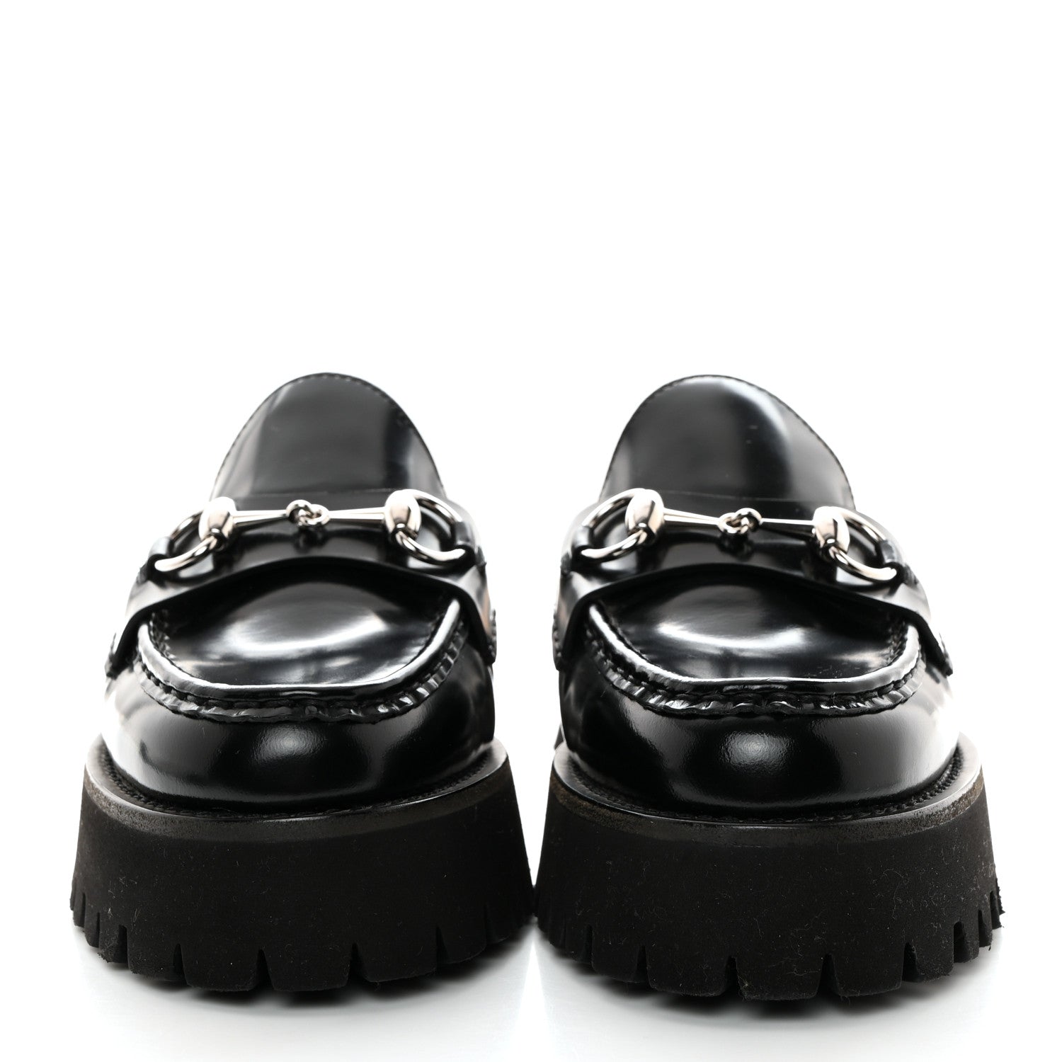 Gucci Magnum Calfskin Womens Horsebit Platform Mules 36.5 Black 2 of 9