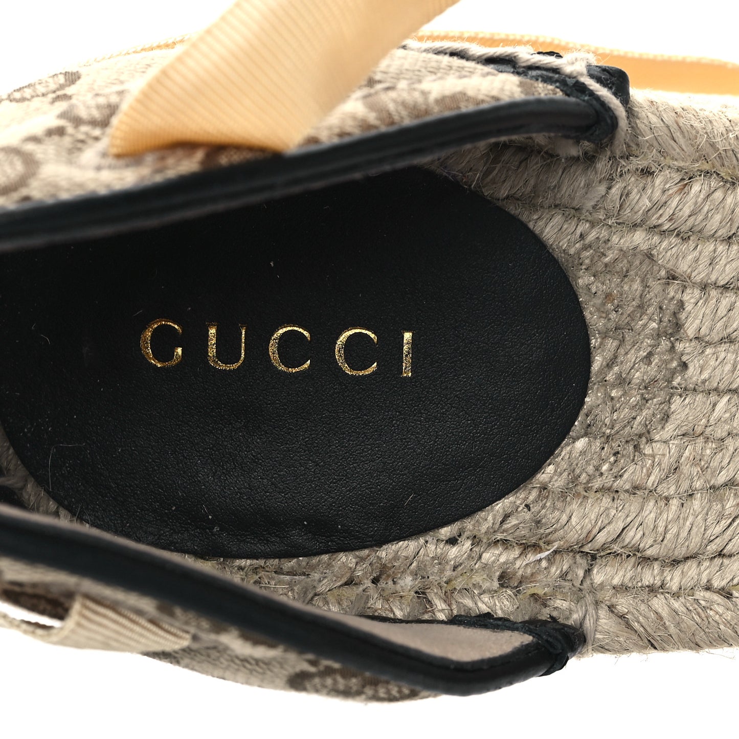 Monogram Matelasse GG Marmont Ankle Wrap Platform 35/120mm Espadrille Wedges 41 Beige Ebony Black Sand Storm