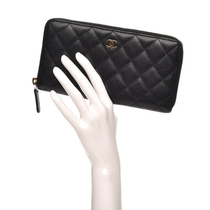 Chanel Caviar Quilted Large Gusset Zip Around Wallet Black 2 of 8