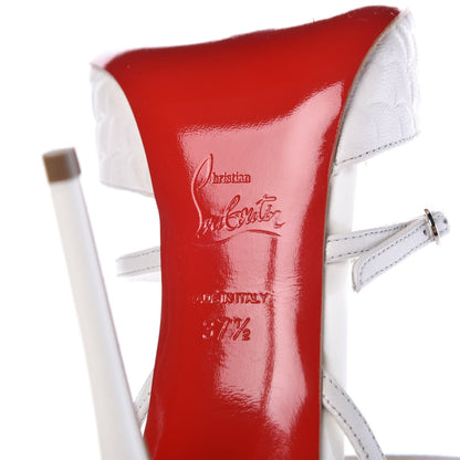 Christian Louboutin Kid Patent Scallop Kadreyana 100 Pumps 37.5 Latte 6 of 8