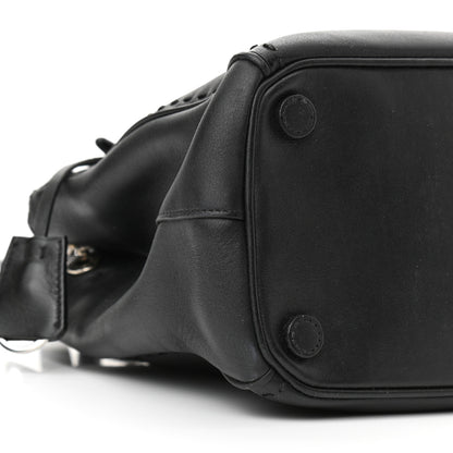 Prada City Calf Hand Stitched Small Galleria Double Zip Tote Black 10 of 12