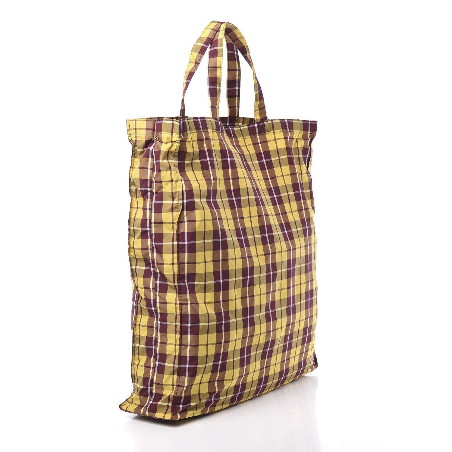 Gucci Nylon Checked Logo Vertical Tote Yellow 2 of 10