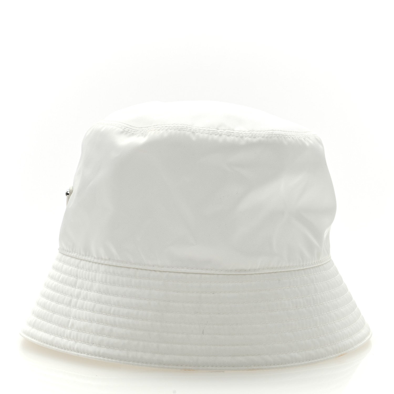 Prada Re-Nylon Metal Triangle Logo Mens Bucket Hat XL White 6 of 8