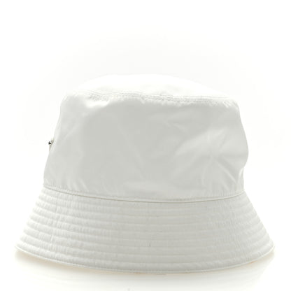 Prada Re-Nylon Metal Triangle Logo Mens Bucket Hat XL White 6 of 8