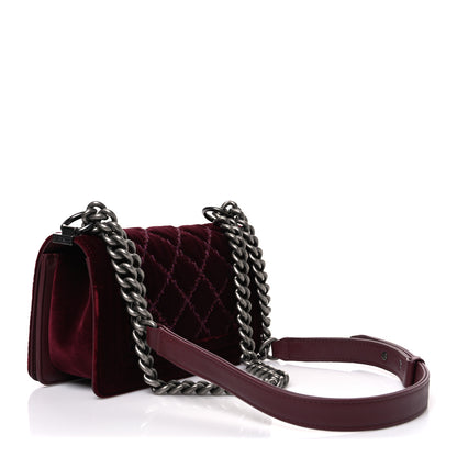 Chanel Velvet Quilted Small Boy Flap Burgundy 3 of 10
