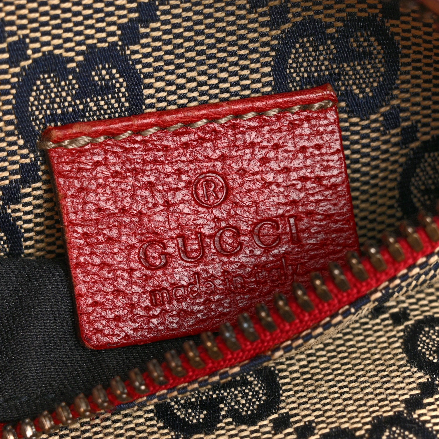Gucci GG Monogram Web Double Pocket Belt Bag Navy Red 8 of 18