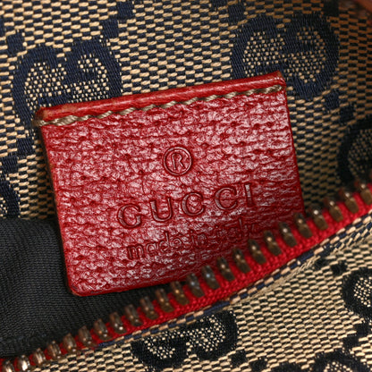 Gucci GG Monogram Web Double Pocket Belt Bag Navy Red 8 of 18