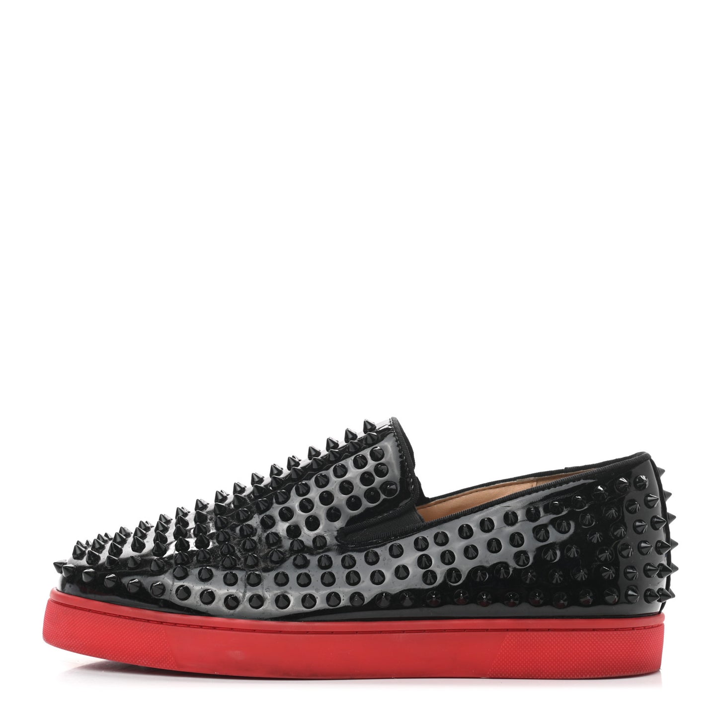 Patent Spikes Mens Roller Boat Flats 45 Black