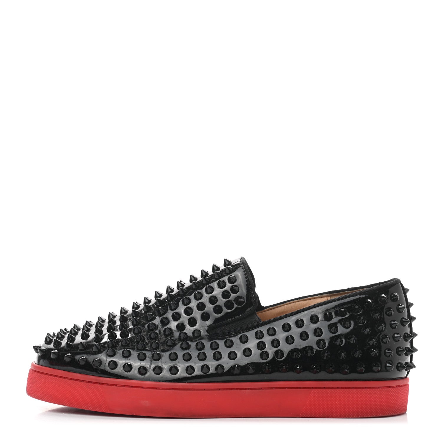 Christian Louboutin Patent Spikes Mens Roller Boat Flats 45 Black 1 of 7