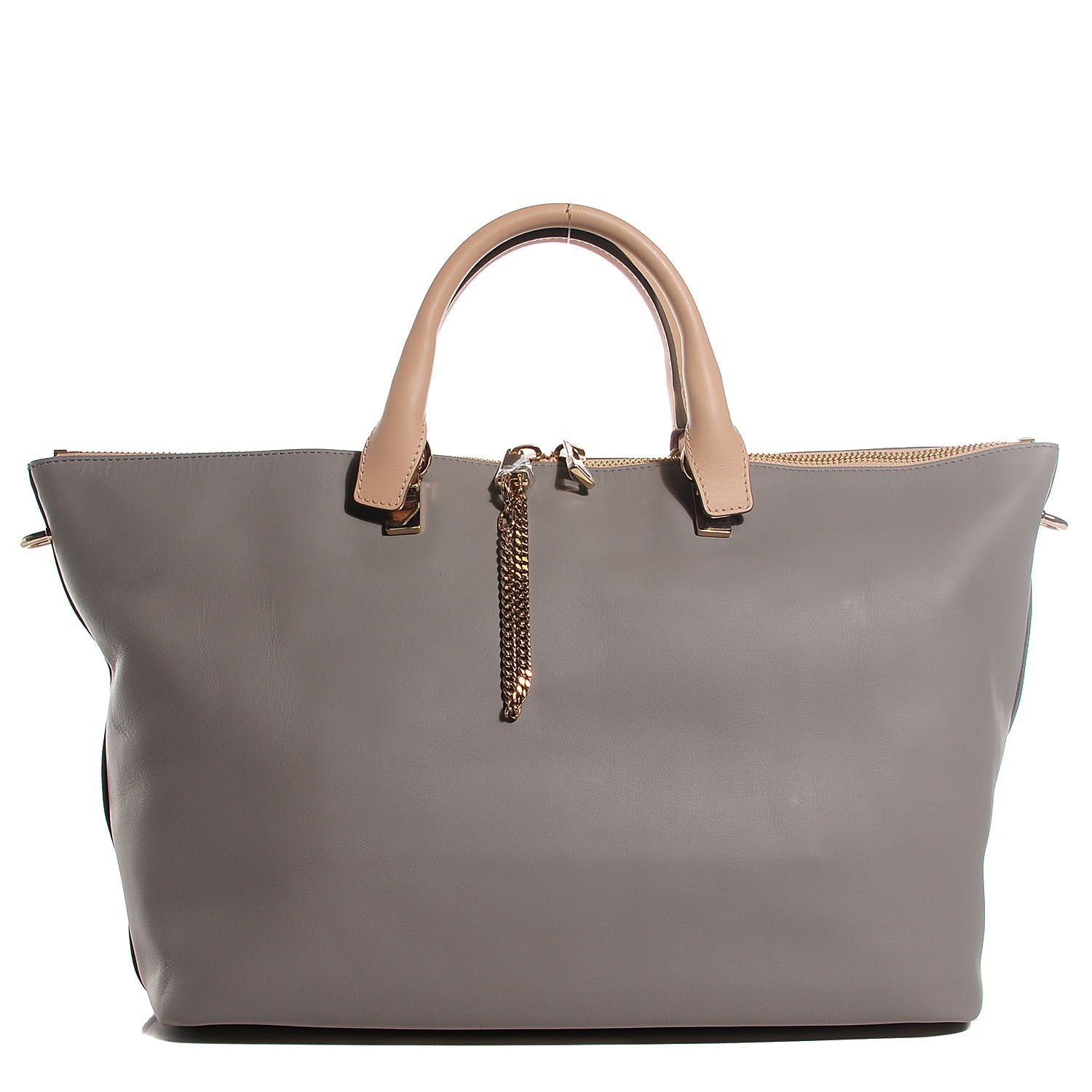 Chloe Smooth Calfskin Large Baylee Tote Cashmere Grey Rope Beige 1 of 9