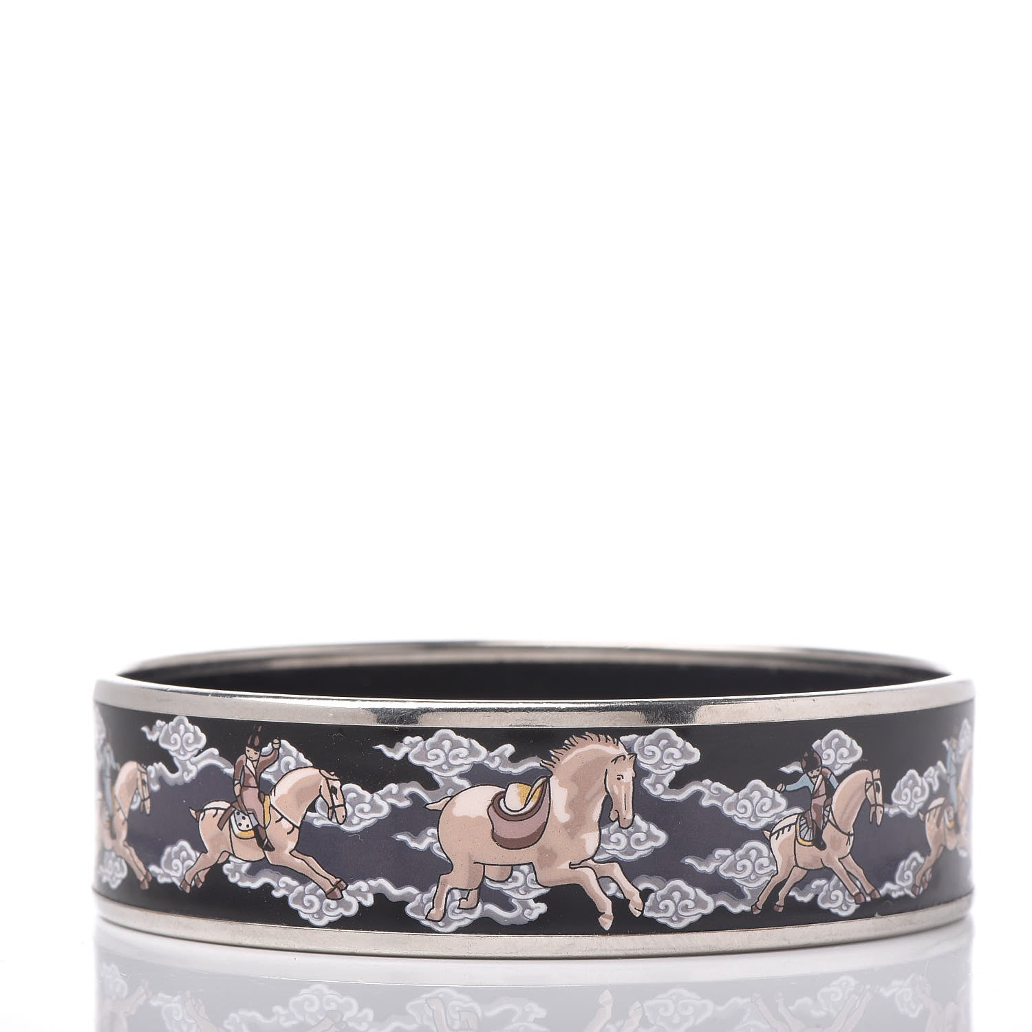 Hermes Enamel Printed Wide Galop Volant Bracelet 70 3 of 7