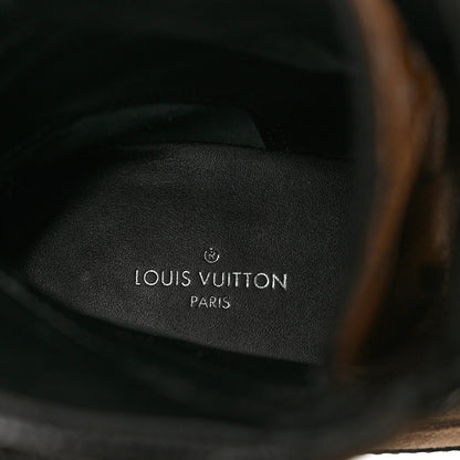 Louis Vuitton Suede Calfskin Monogram Laureate Platform Desert Boots 37 Taupe 7 of 12
