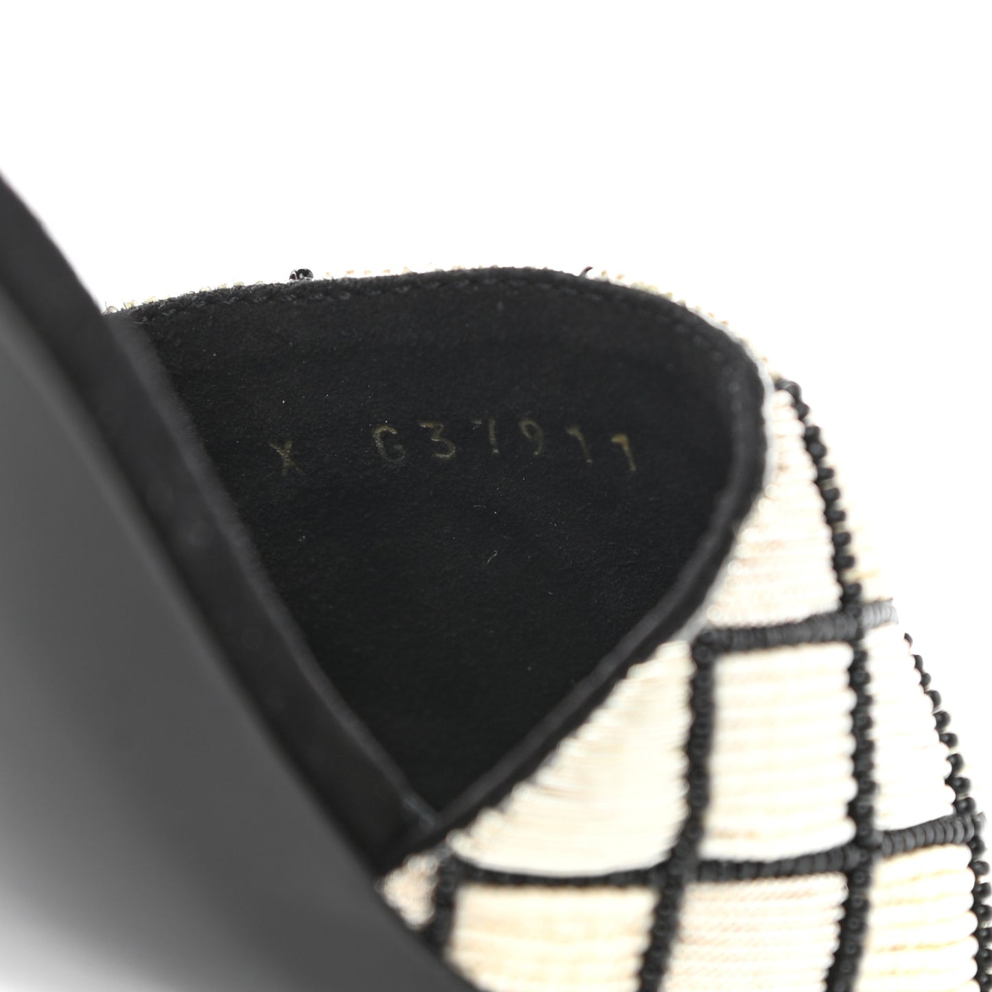 Kid Suede Pearl Embroidery CC Mules 37 Black White