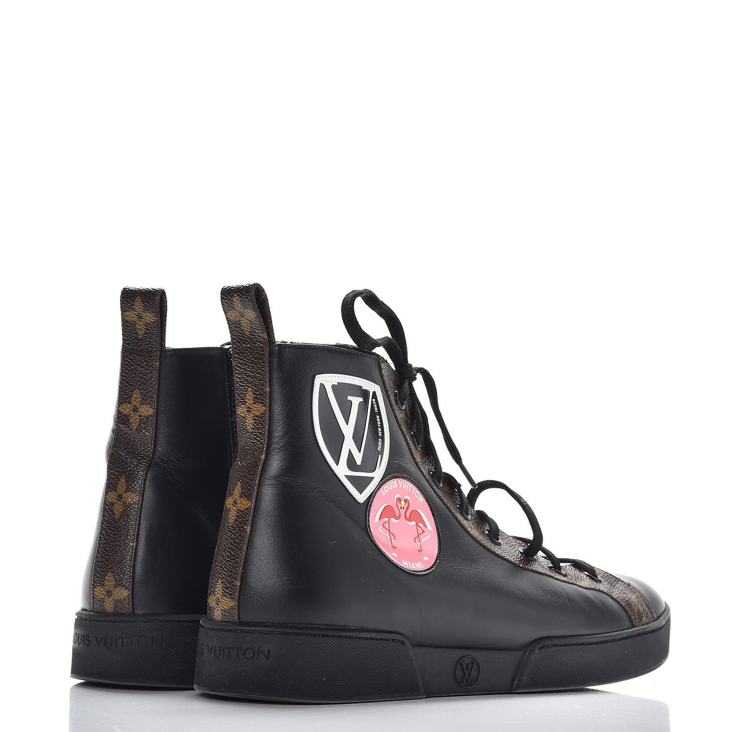 Calfskin Monogram Checkpoint Sneaker Boot 38 Black