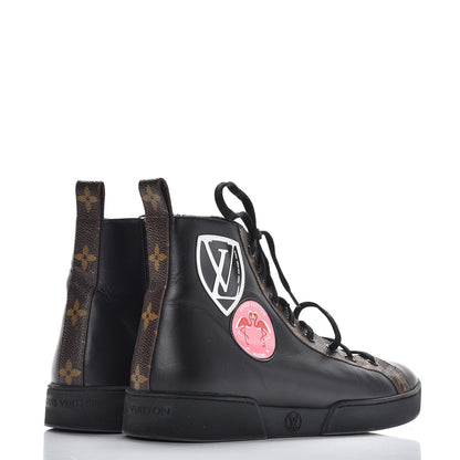 Louis Vuitton Calfskin Monogram Checkpoint Sneaker Boot 38 Black 4 of 11