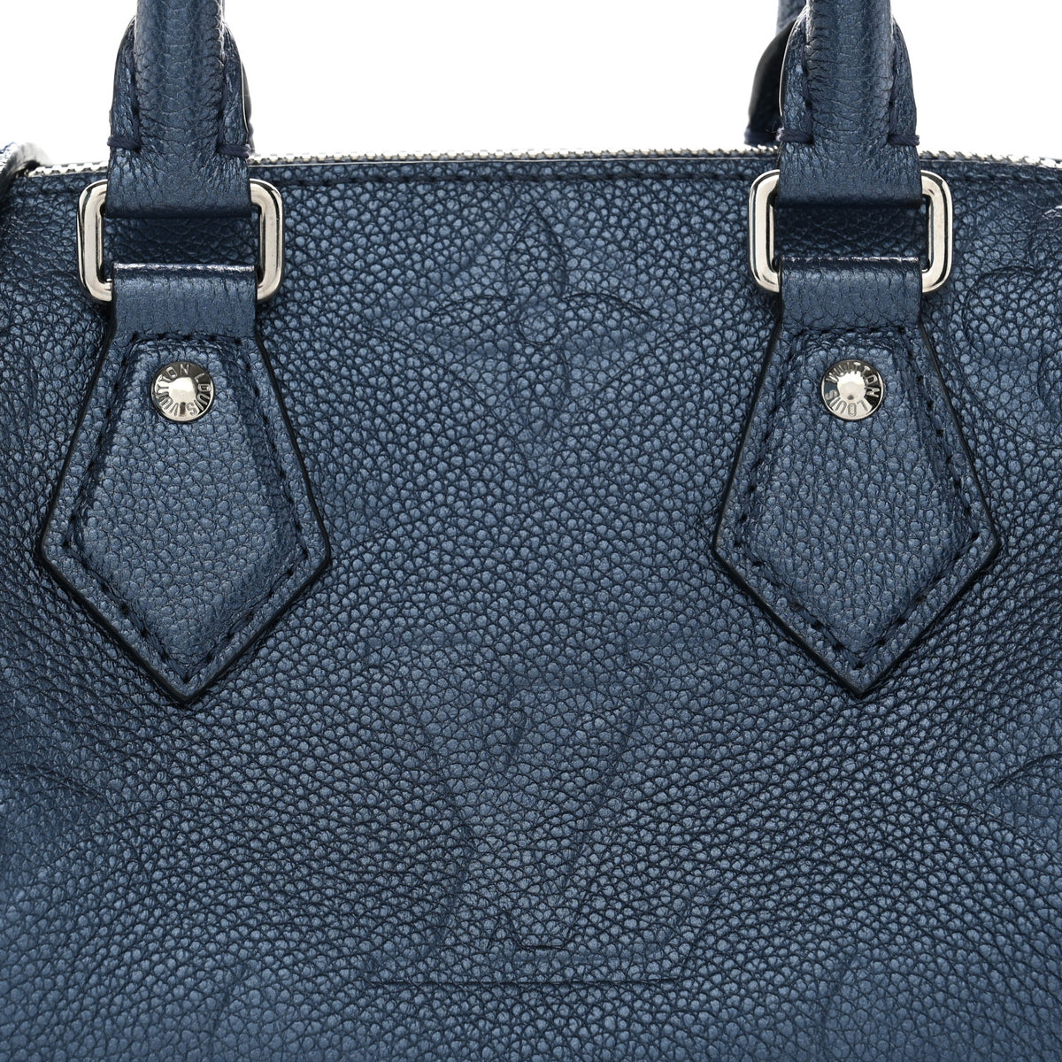 Louis Vuitton Metallic Empreinte Monogram Giant Speedy Bandouliere 20 Navy Nacre 6 of 8