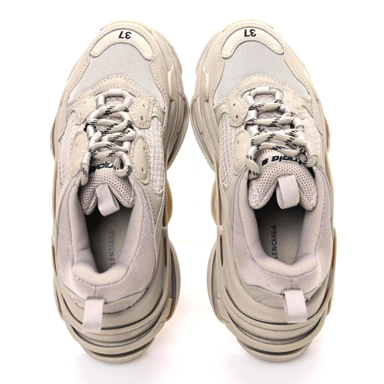 Balenciaga Fabric Mesh Womens Triple S Sneakers 37 Beige 2 of 9
