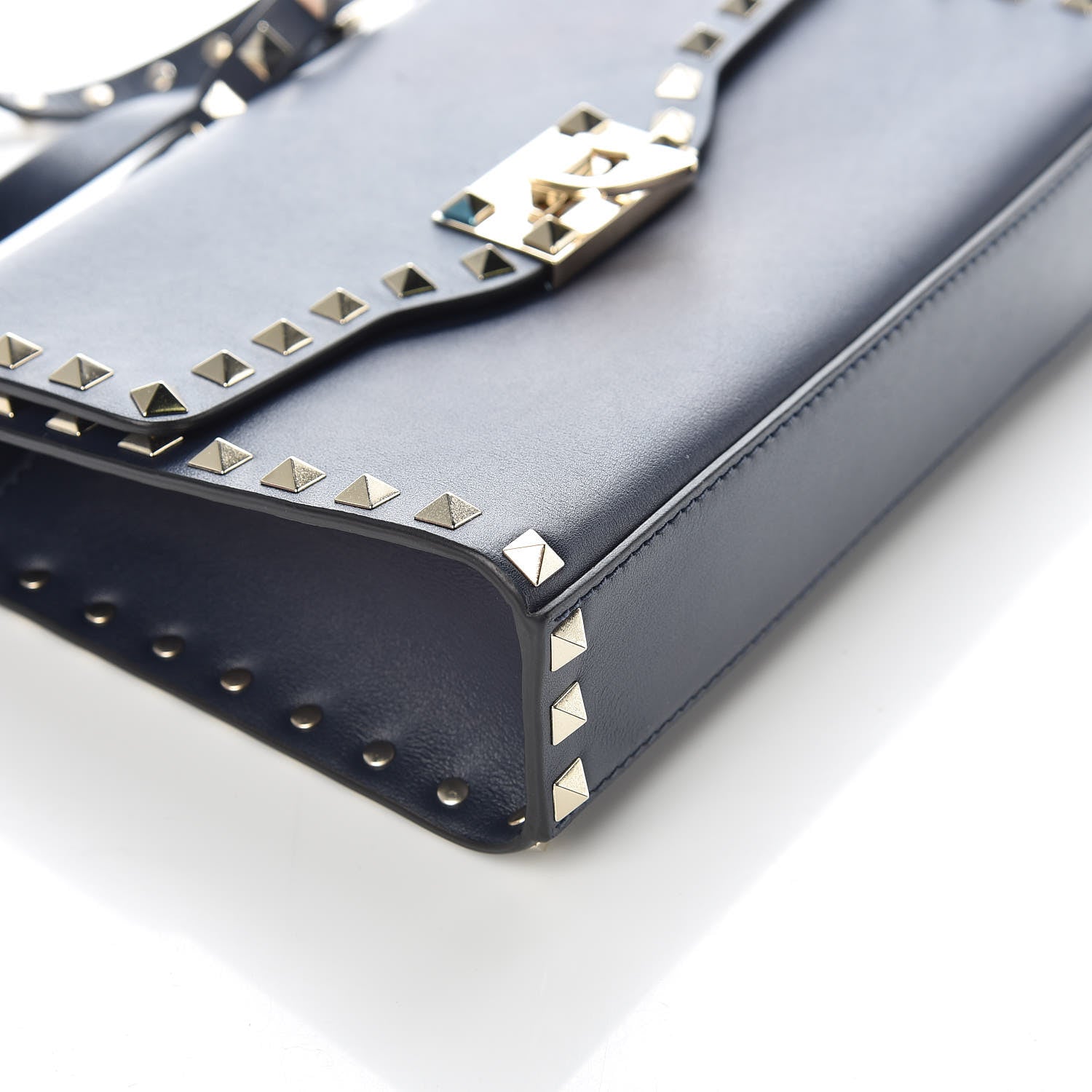 Valentino Garavani Vitello Medium Rockstud Flip Lock Crossbody Bag Pure Blue 10 of 11