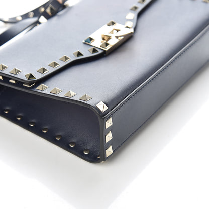Valentino Garavani Vitello Medium Rockstud Flip Lock Crossbody Bag Pure Blue 10 of 11