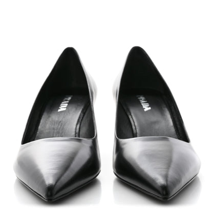 Prada Spazzolato Pointed Toe 55mm Pumps 38 Black 2 of 11