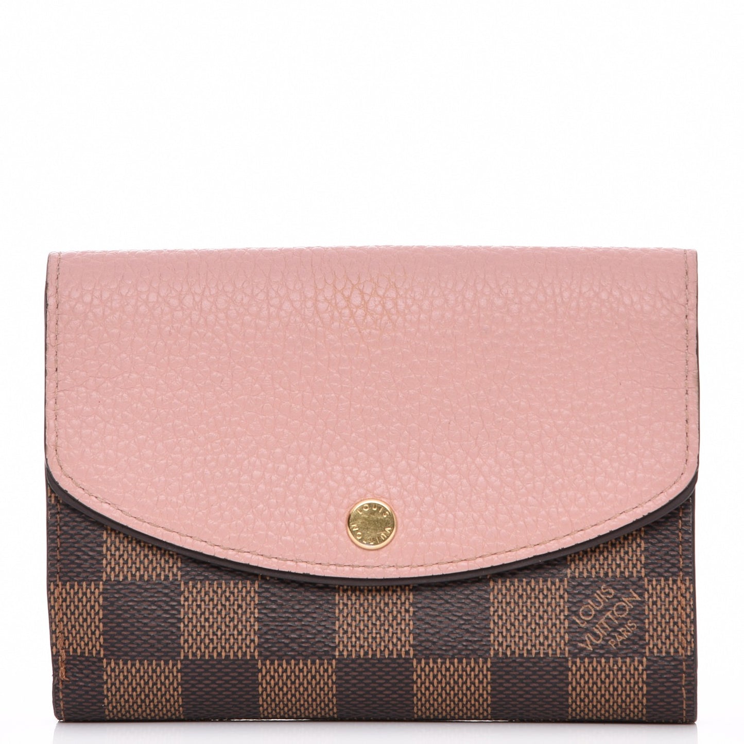 Damier Ebene Normandy Compact Wallet Rose Ballerine
