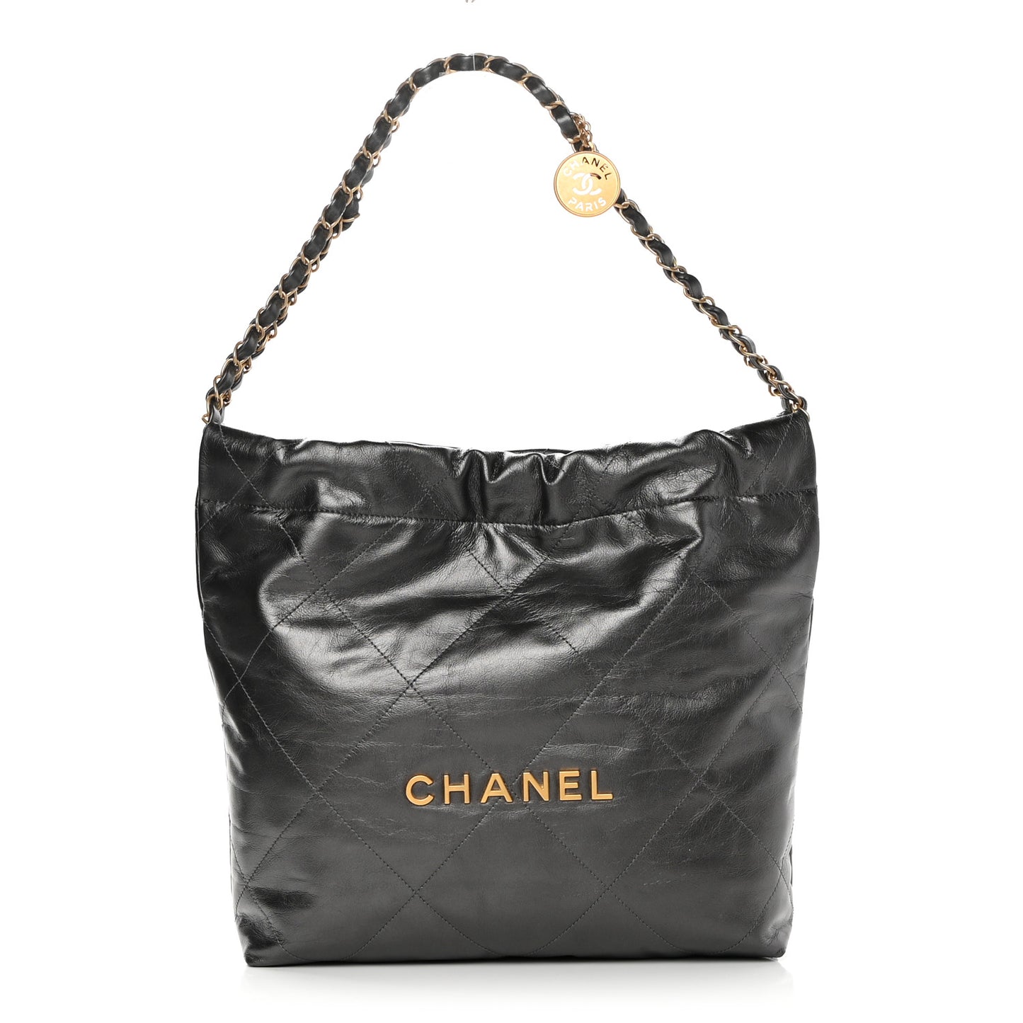 Metallic Calfskin Quilted Small Chanel 22 Ruthenium