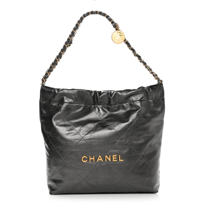 Chanel Metallic Calfskin Quilted Small Chanel 22 Ruthenium 3 of 13