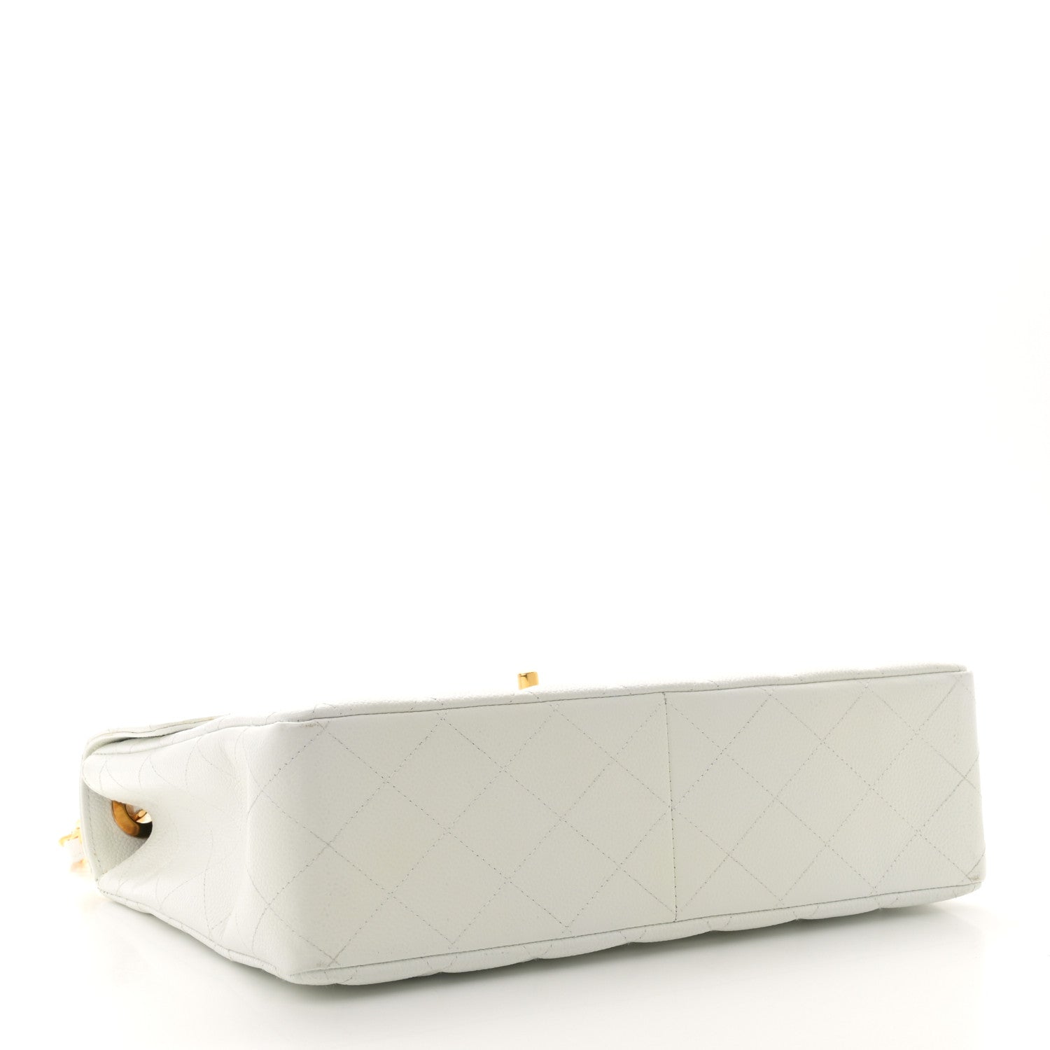 Chanel Caviar Quilted Jumbo Single Flap White 4 of 11