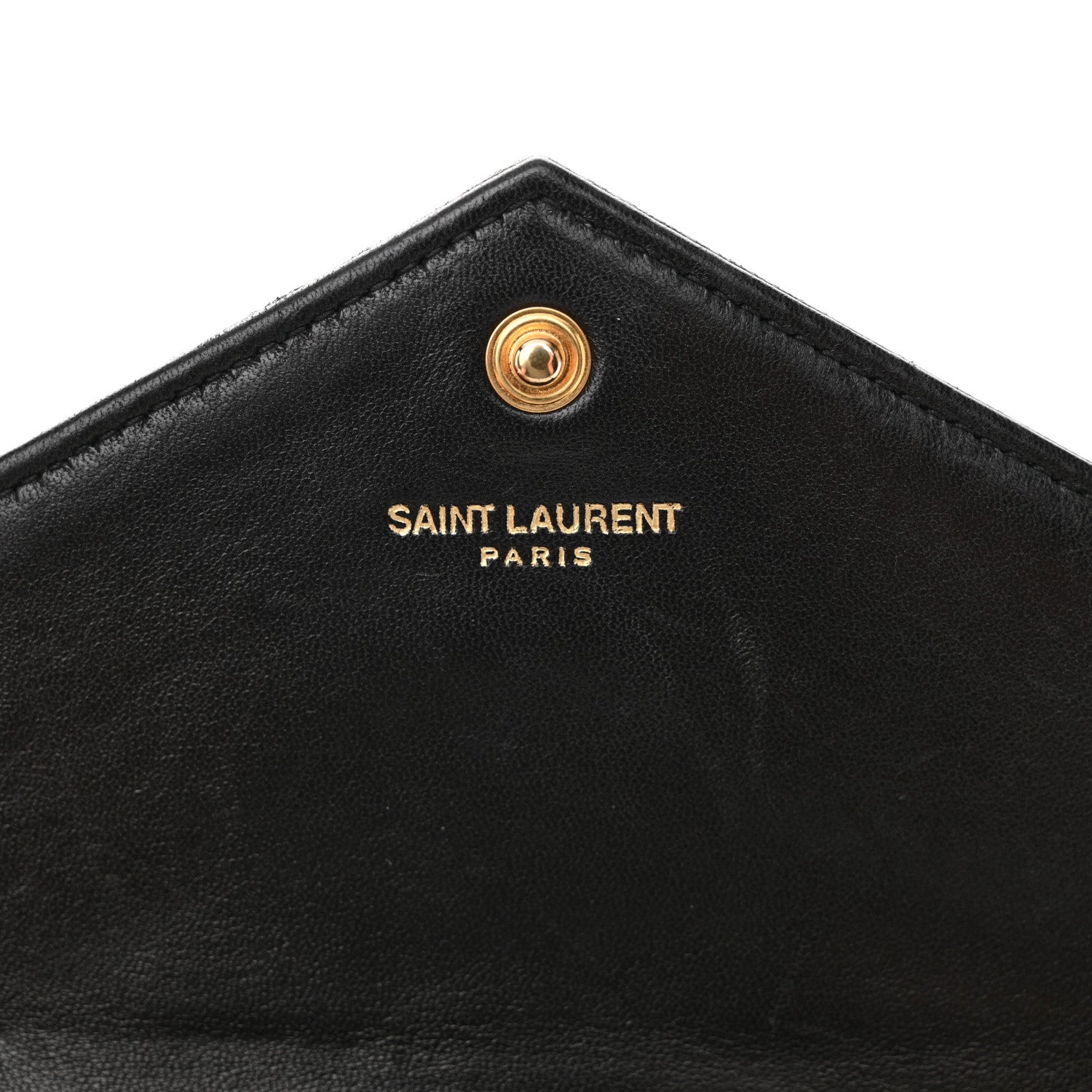 Saint Laurent Matelasse Chevron Monogram Envelope Chain Wallet Black 10 of 12