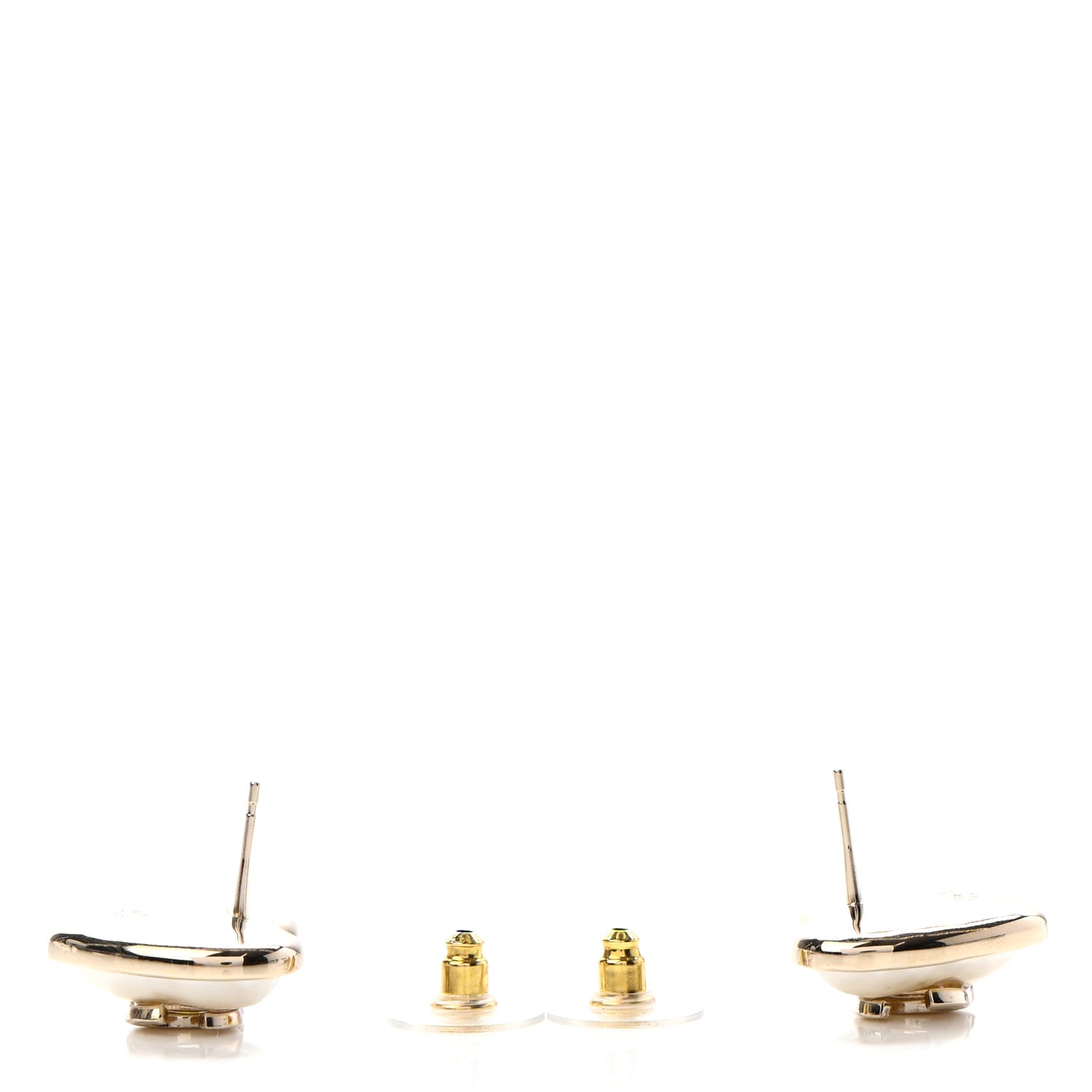 Chanel Pearl CC Heart Earrings Gold 3 of 4