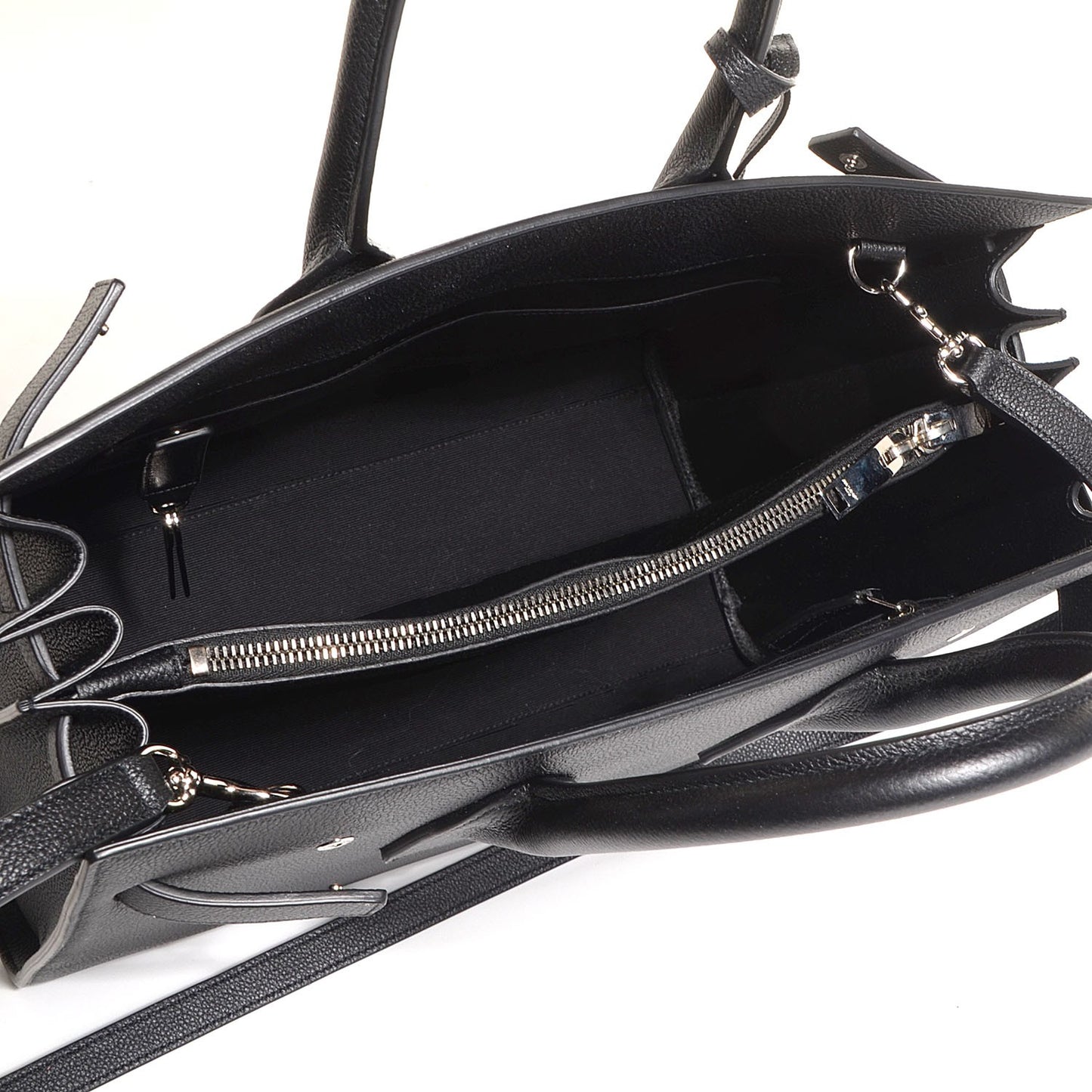 Grained Calfskin Small Sac De Jour Black