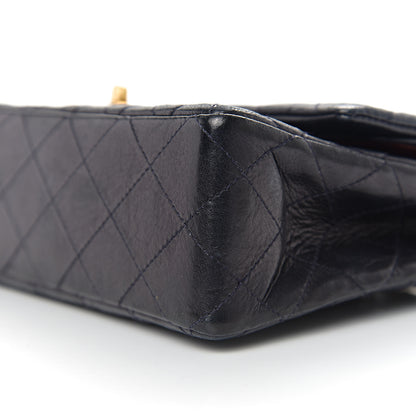 Chanel Lambskin Quilted Medium Double Flap Navy 10 of 11