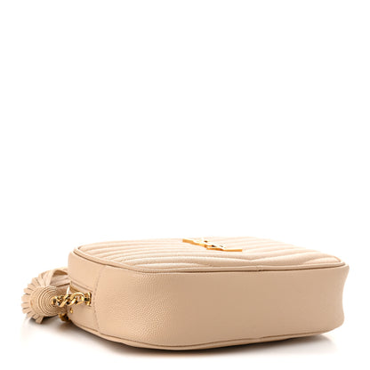 Saint Laurent Grain De Poudre Matelasse Monogram Mini Lou Camera Bag Dark Beige 4 of 10