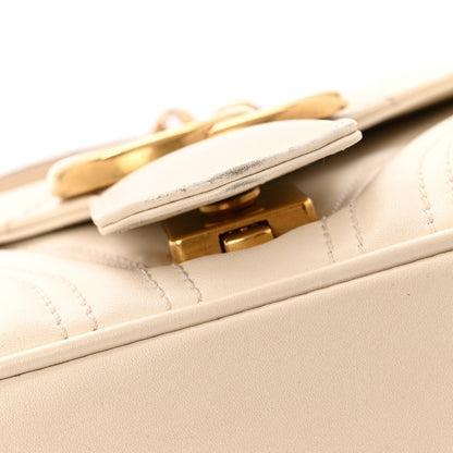 Gucci Calfskin Matelasse Small GG Marmont Shoulder Bag White 12 of 16