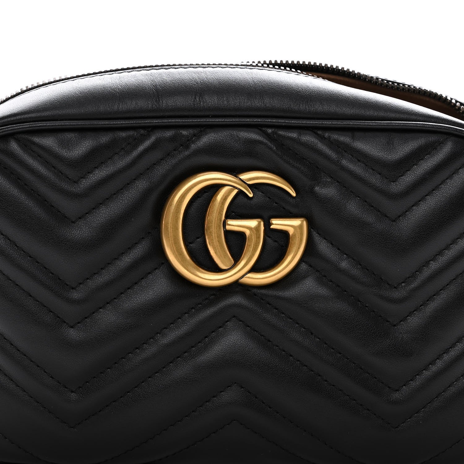 Gucci Calfskin Matelasse Small GG Marmont Chain Shoulder Bag Black 8 of 16