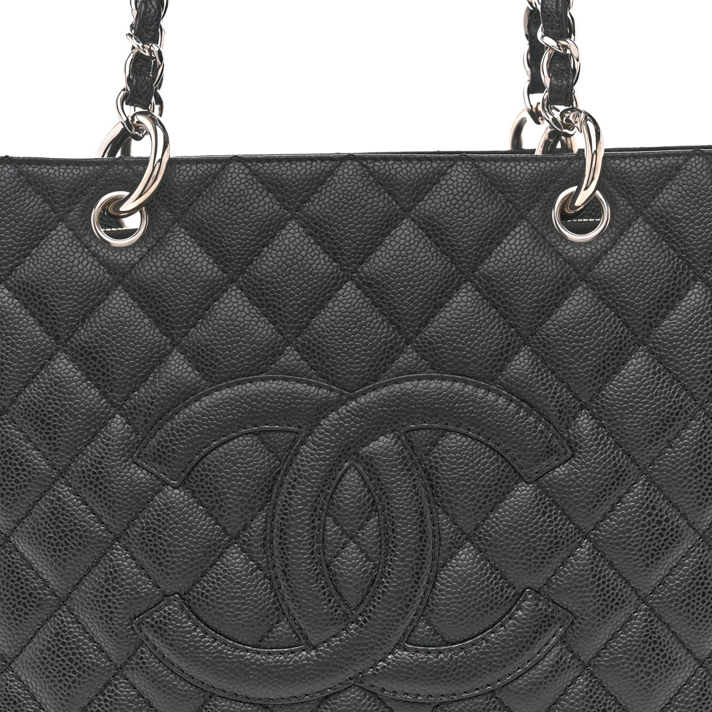 Caviar Quilted Grand Shopping Tote GST Black