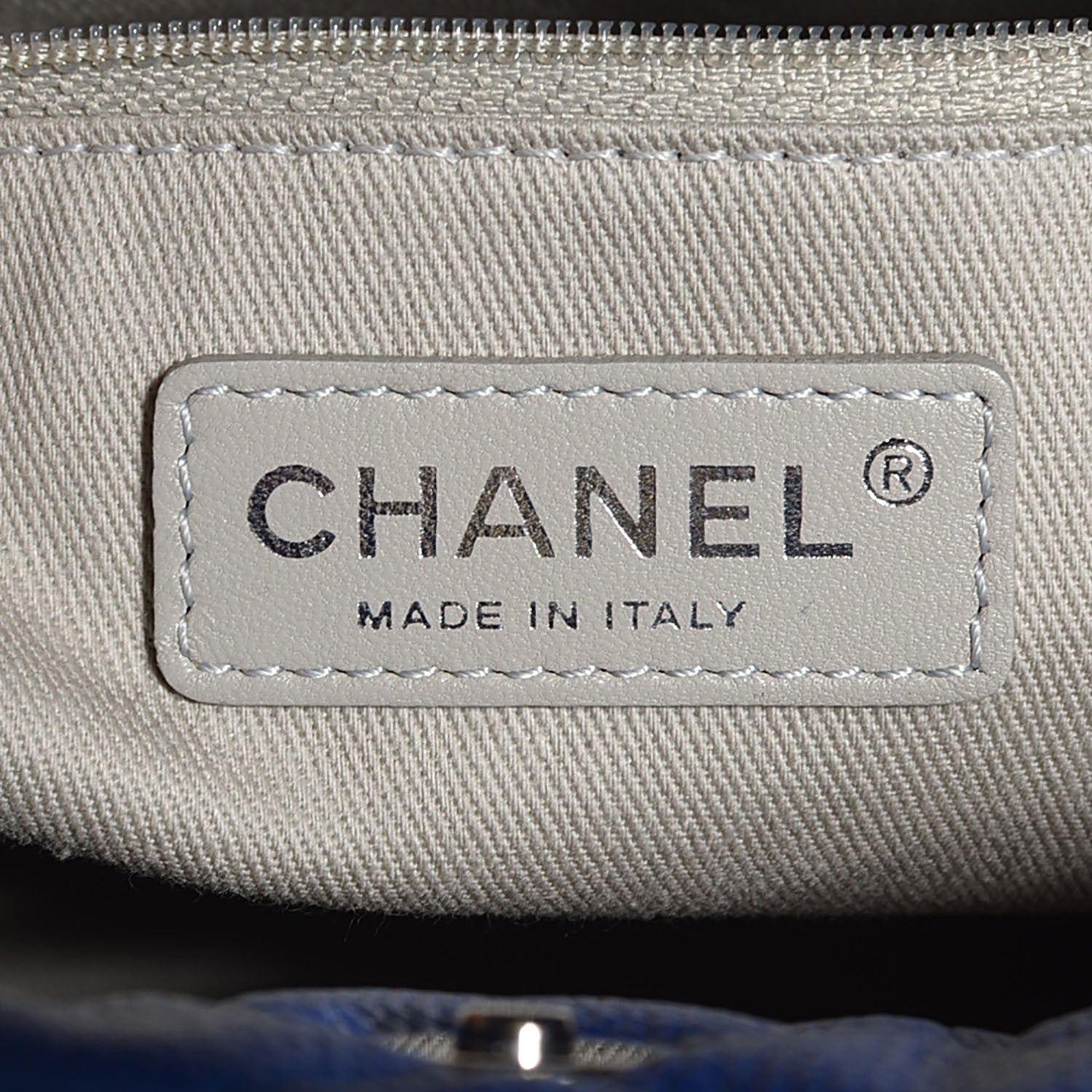 Chanel Caviar Quilted Easy Zip Tote Cobalt Blue 7 of 8