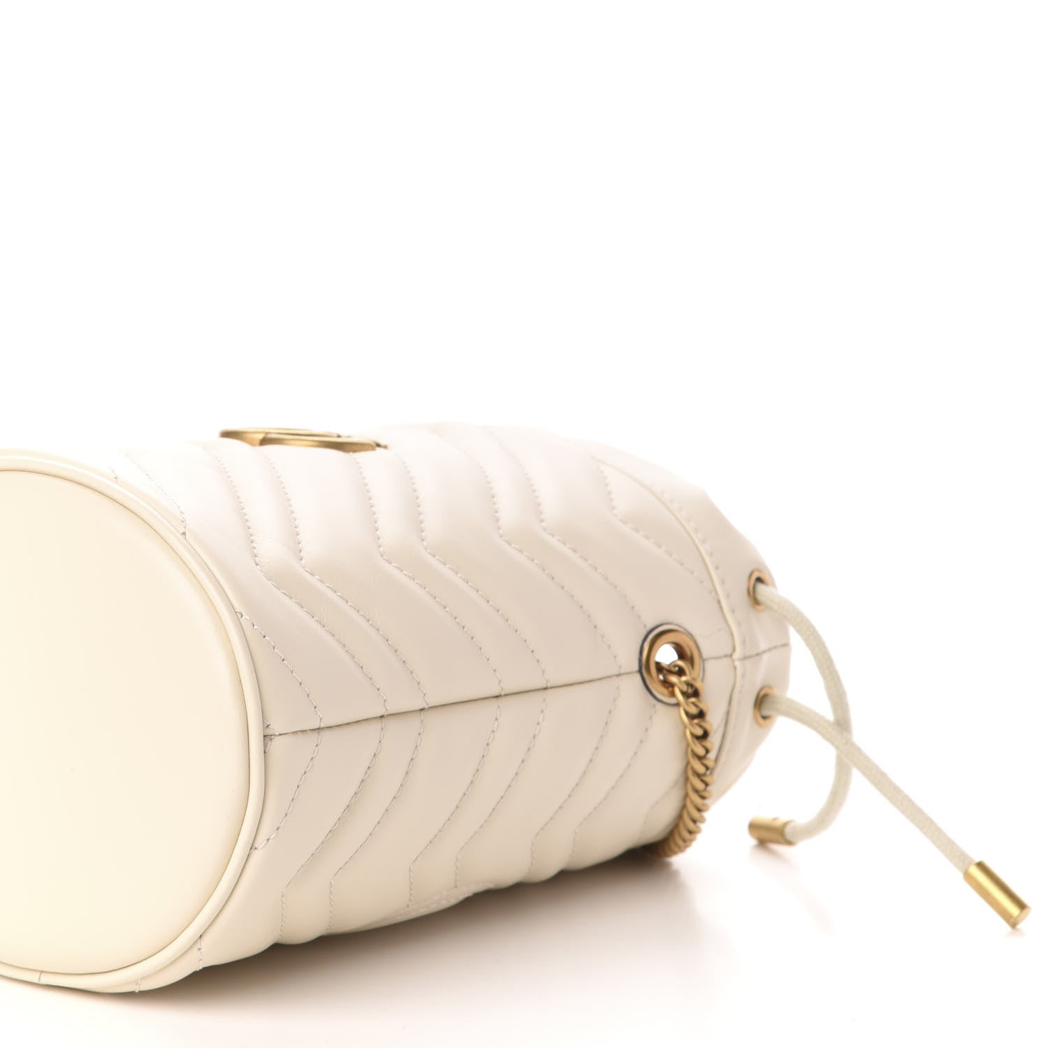 Gucci Calfskin Matelasse Mini GG Marmont 2.0 Bucket Bag White 9 of 10