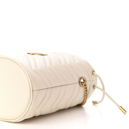 Gucci Calfskin Matelasse Mini GG Marmont 2.0 Bucket Bag White 9 of 10
