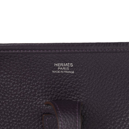 Hermes Taurillon Clemence Evelyne III PM Raisin 6 of 13