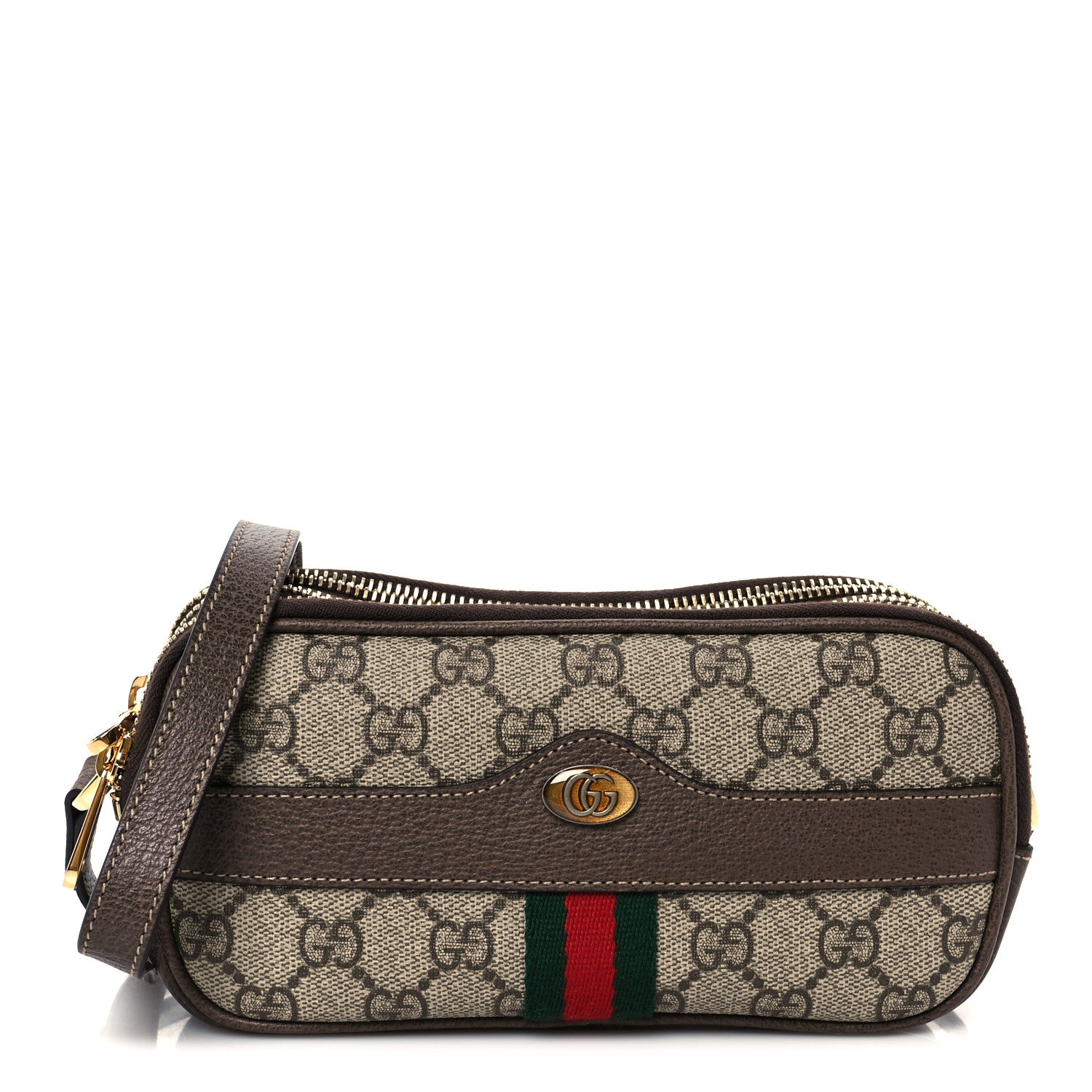 Gucci GG Supreme Monogram Web Mini Ophidia GG Bag Brown 1 of 13
