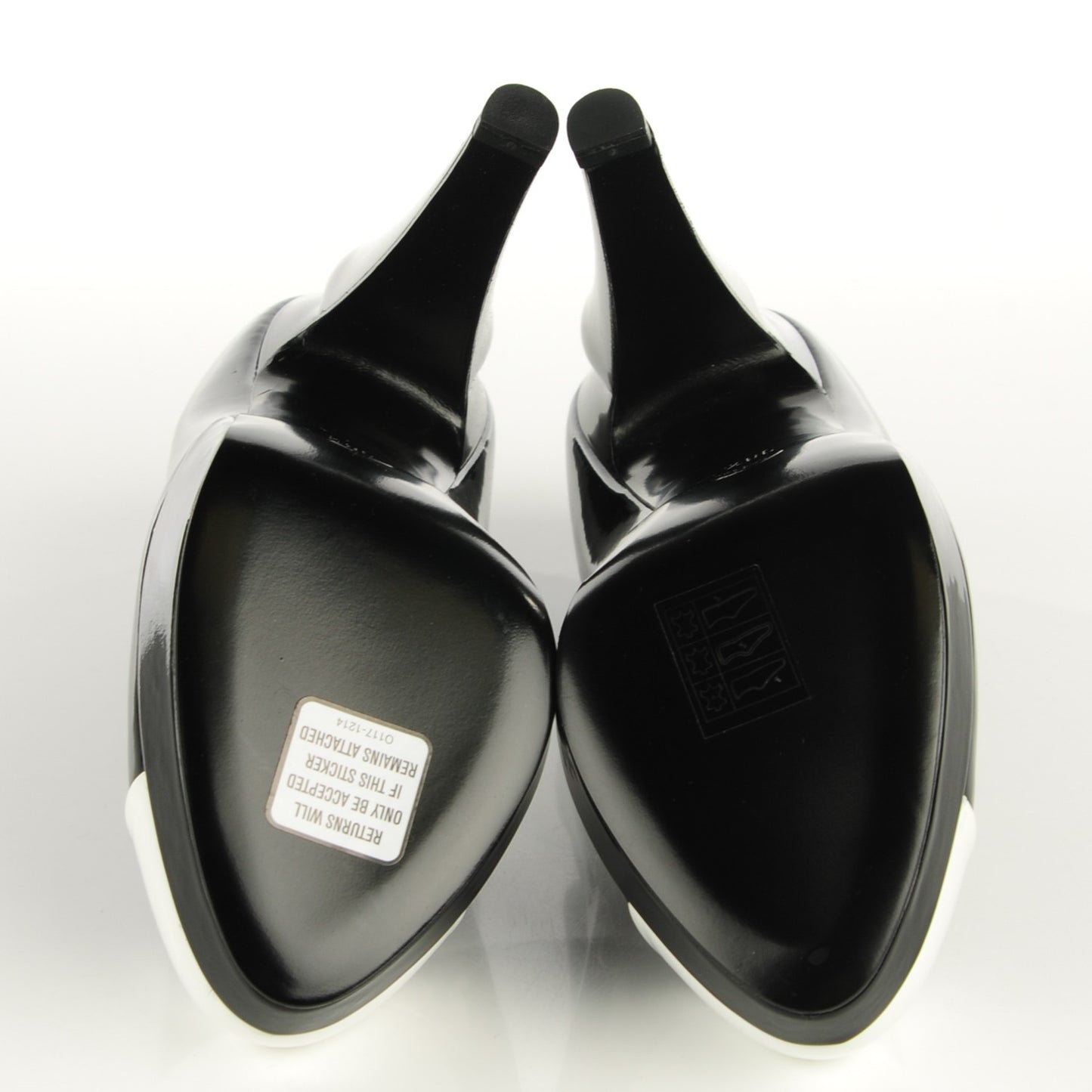 Patent Cap Toe Pumps 38.5 Black White