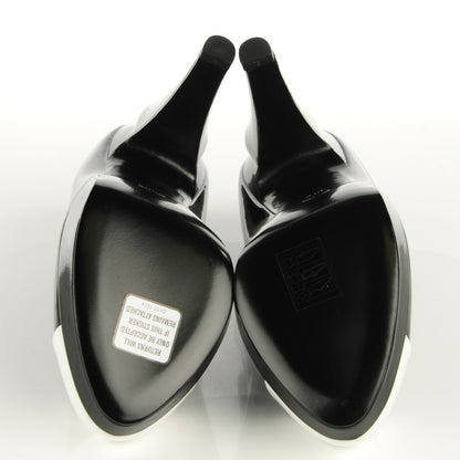 Chanel Patent Cap Toe Pumps 38.5 Black White 6 of 8