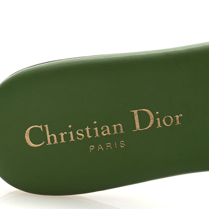Christian Dior Metallic Calfskin 30 Montaigne Flat Slide Sandals 36.5 Green 7 of 7