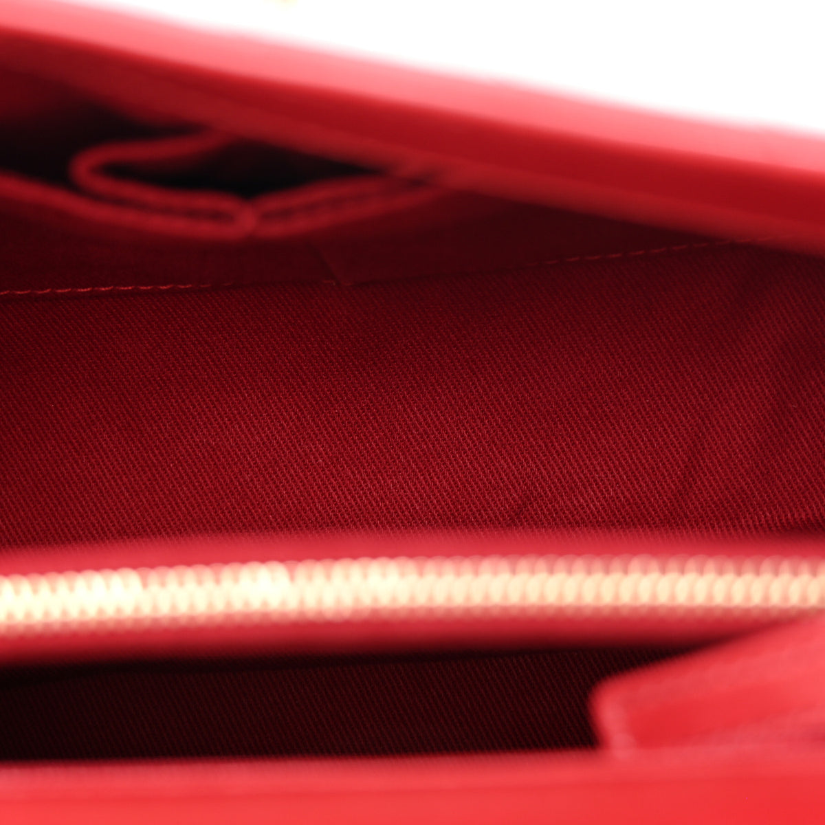 Aged Calfskin Chevron Quilted Small Coco Handle Flap Red