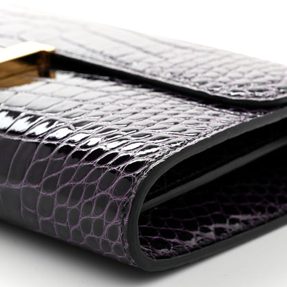 Hermes Shiny Alligator Constance Long Wallet To Go Amethyst 10 of 11