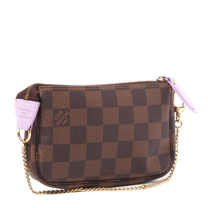 Louis Vuitton Damier Ebene Illustre Mini Pochette Accessories Violet 2 of 7