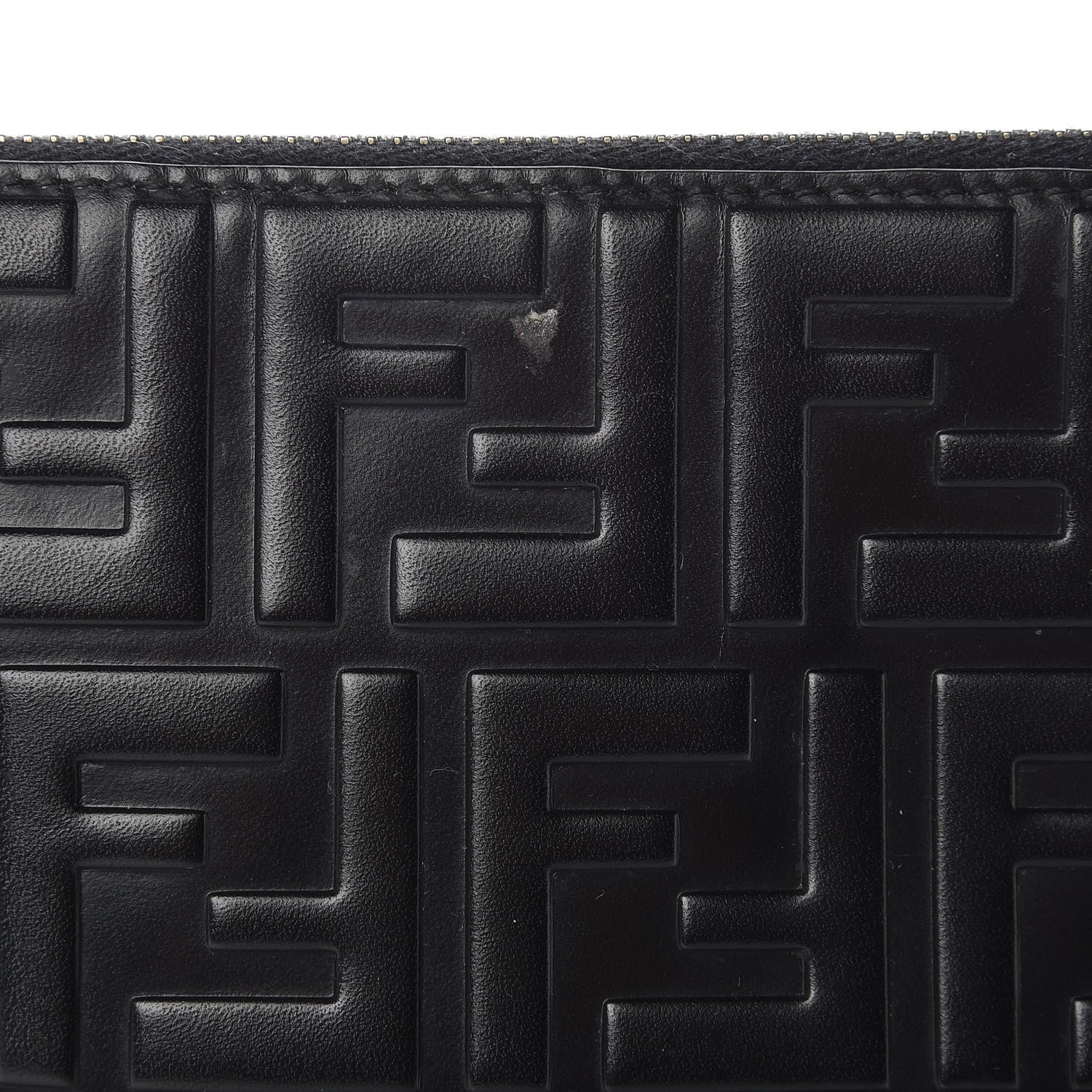 Fendi Vitello Grace FF 1974 Embossed Pouch Black 8 of 10