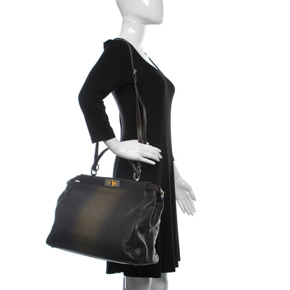 Fendi Goatskin Zucca Ombre Large Peekaboo Iconic Satchel Moro Gold Tobacco 2 of 10